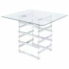 Acme Furniture Acme Nadie Counter Height Table, Clear Glass And Chrome
