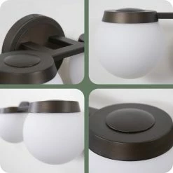 Kira Home Atticus 26" LED Bathroom Light, Frosted Milk White Glass Globe Shades -home bar shop c6515cac02318720 8444 w800 h800 b0 p0