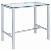 Coaster Home Furnishings Coaster 47" Contemporary Clear Glass Top Bar Table, Chrome