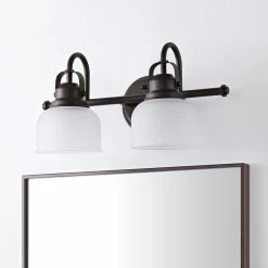 JONATHAN Y Virginia 1-light Metal/Glass LED Vanity Light, Oil Rubbed Bronze, 2-Light -home bar shop c761443f03c9c140 9380 w800 h800 b0 p0