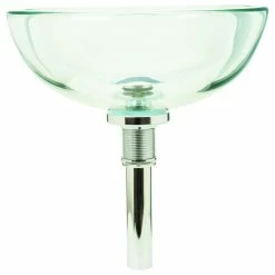Renovators Supply Manufacturing 11 5/8" Tempered Glass Vessel Sink With Drain And Clear Mini Bowl Sink -home bar shop c9b1f57d0c195848 7680 w800 h800 b1 p0