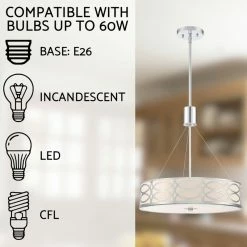 Kira Home Sienna Metal Drum Ceiling Light, Glass Diffuser, Chrome, Drum Chandeli 10 Kira Home Sienna Metal Drum Ceiling Light, Glass Diffuser, Chrome, Drum Chandeli -home bar shop ca21e31300d25d06 4436 w800 h800 b0 p0