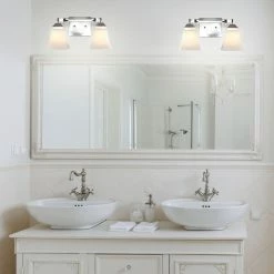 JONATHAN Y Staunton 1-Light Iron/Glass Modern Cottage LED Vanity Light, Chrome, 2-Light -home bar shop caa13c8a03caa922 5552 w800 h800 b0 p0