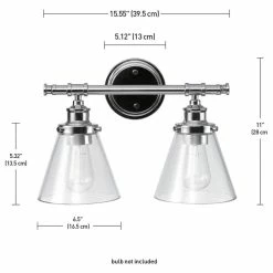 Globe Electric Parker 2-Light Chrome Vanity Light With Clear Glass Shades -home bar shop cb31313a0cf05e18 0116 w800 h800 b1 p0