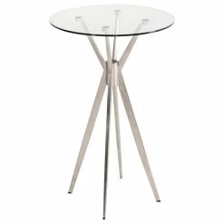 Vig Furniture Inc. Modrest Kaitlyn - Modern Stainless Steel & Glass Bar Table
