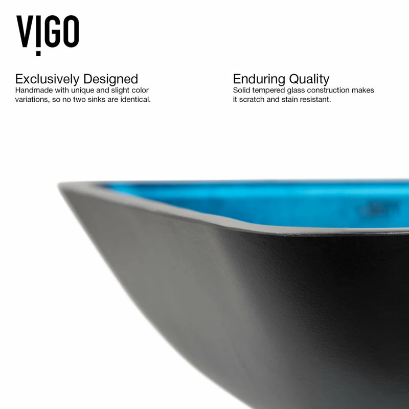 VIGO Turquoise Water Glass Vessel Sink With Dior Faucet Set 11 VIGO Turquoise Water Glass Vessel Sink With Dior Faucet Set - Image 11