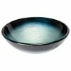 Eden Bath - Vessel Sinks Silver And Blue Rings Glass Vessel Sink For Bathroom, 16.375 Inch