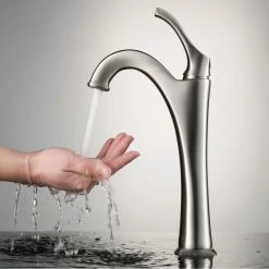 Kraus USA, Inc. Glass Vessel Sink, Arlo Bathroom Faucet, Drain, Ring, Spot Free Stainless Steel -home bar shop ccd183bd03518c77 9016 w800 h800 b0 p0