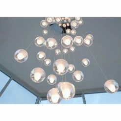 LightUpMyHome LightUpHome Orion 36 Light Glass LED Chandelier, Brushed Nickel, Round Canopy -home bar shop cd11ea43030cbc40 8590 w800 h800 b0 p0