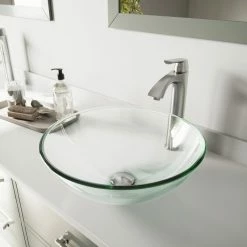 VIGO Crystalline Glass Vessel Sink And Linus Vessel Faucet, Brushed Nickel 21 VIGO Crystalline Glass Vessel Sink And Linus Vessel Faucet, Brushed Nickel -home bar shop cd31bf8a0e9ed9ee 2908 w800 h800 b0 p0