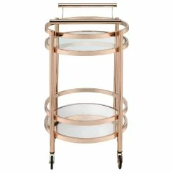 Acme Furniture Acme Lakelyn Serving Cart, Clear Glass And Rose Gold -home bar shop ce31dce409483b8a 1791 w800 h800 b1 p0