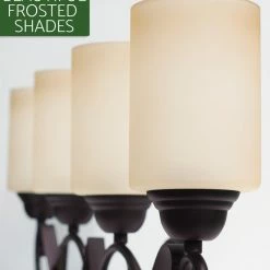 Kira Home Villa 31" Bathroom Light, Amber Frosted Glass Shades, Oil Rubbed 10 Kira Home Villa 31" Bathroom Light, Amber Frosted Glass Shades, Oil Rubbed -home bar shop ce6130d100d114b5 8696 w800 h800 b0 p0