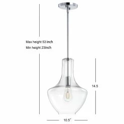 JONATHAN Y Watts 10.5" Glass, Metal LED Pendant, Chrome/Clear, Width: 10.5" -home bar shop ce61fc690f7630f8 1395 w800 h800 b1 p0