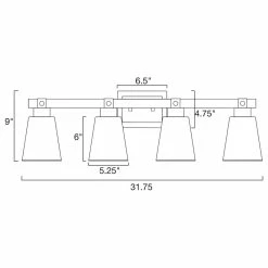 Kira Home Asher 32" Farmhouse / Bathroom Light, Funnel Glass Shades, Smoked -home bar shop ce71f2dc0356db5c 8438 w800 h800 b1 p0