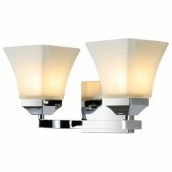 JONATHAN Y Staunton 1-Light Iron/Glass Modern Cottage LED Vanity Light, Chrome, 2-Light -home bar shop cea14a3203caa93f 5552 w800 h800 b1 p0