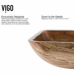 VIGO Rectangular Amber Sunset Glass Vessel Sink And Linus Faucet Set -home bar shop cf01a87b0e9edb1e 7699 w800 h800 b1 p0