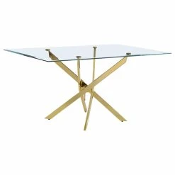 Best Quality Furniture Rectangle 60" X 38" 5pc Clear Glass Dining Set With Black Chairs -home bar shop cf21728e03ba63a5 4915 w800 h800 b1 p0