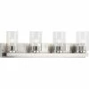 Progress Lighting Goodwin 4-Lt Brushed Nickel Modern Vanity Light With Clear Glass