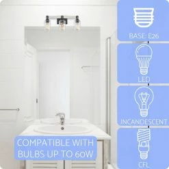 Kira Home Ashland 23.5" Farmhouse Bathroom / Light, Hammered Glass Shades, White 12 Kira Home Ashland 23.5" Farmhouse Bathroom / Light, Hammered Glass Shades, White -home bar shop cf515be702318d93 8462 w800 h800 b0 p0