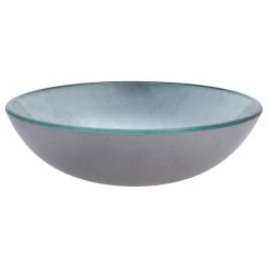 Miseno MNO032NV Painted Foil 16-1/2" Circular Glass Vessel - Fluorescent Silver