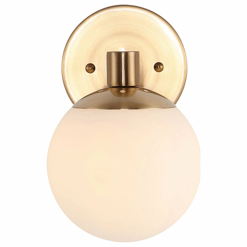 JONATHAN Y Modernist Globe Metal/Frosted Glass LED Vanity, 1-Light 2 JONATHAN Y Modernist Globe Metal/Frosted Glass LED Vanity, 1-Light - Image 2