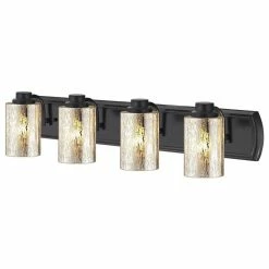 Destination Lighting Industrial Mercury Glass 4-Light Bath Wall Light In Bronze