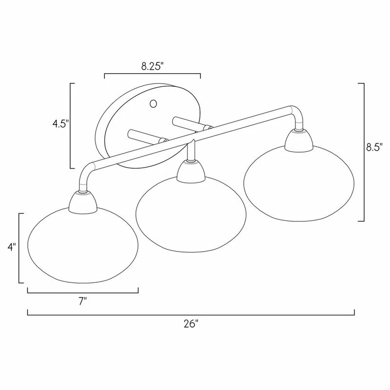 Kira Home Marina 26" Bathroom Light, Hammered Glass Shades, Brushed Nickel 7 Kira Home Marina 26" Bathroom Light, Hammered Glass Shades, Brushed Nickel - Image 7