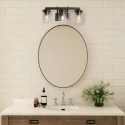 LNC Lighting LNC 3-Light Farmhouse Garyish Brown Cylinder Glass Bathroom Vanity Light -home bar shop d0b18944032309b3 3142 w800 h800 b0 p0