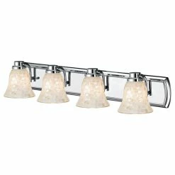 Destination Lighting 4-Light Mosaic Glass Bath Wall Light In Chrome
