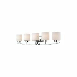 Destination Lighting Bathroom Wall Light With White Oval Glass - Five Lights