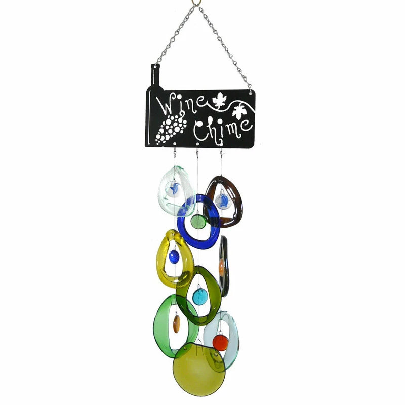 Modern Artisans 'Wine Chime' Recycled Glass Wine Bottle Windchime 1 Modern Artisans 'Wine Chime' Recycled Glass Wine Bottle Windchime