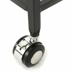 GDFStudio GDF Studio Brose Indoor Black Iron Bar Cart With Tempered Glass Shelves -home bar shop d321093401bad03d 0353 w800 h800 b1 p0