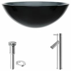 VIGO Sheer Black Glass Vessel Bathroom Sink Set With Dior Vessel Faucet 26 VIGO Sheer Black Glass Vessel Bathroom Sink Set With Dior Vessel Faucet -home bar shop d331b9890e9ed981 2706 w800 h800 b1 p0
