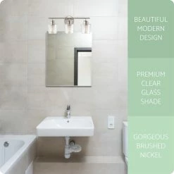 Kira Home Serena 23" Chic / Bathroom Light, Wine Glass Shades, Brushed Nickel -home bar shop d3410bff034927cc 8436 w800 h800 b0 p0