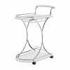Coaster Home Furnishings Coaster Serving Cart With 2 Black Glass Shelves, Chrome