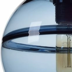 Casamotion Unique Optic Hand Blown Glass Pendant Lights, Brushed Nickel, Set Of 3, Blue -home bar shop d37107da0b594d35 5748 w800 h800 b0 p0