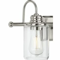 Progress Lighting Aiken Collection Three-Light Clear Glass Brushed Nickel Bath Vanity Wall Light -home bar shop d3e13c4d0fb29885 2491 w800 h800 b1 p0