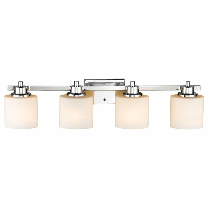 CHLOE Lighting, Inc. Solbi 4-Light Chrome Finish Bath Vanity Wall Fixture White Alabaster Glass 33" 4 CHLOE Lighting, Inc. Solbi 4-Light Chrome Finish Bath Vanity Wall Fixture White Alabaster Glass 33" - Image 4