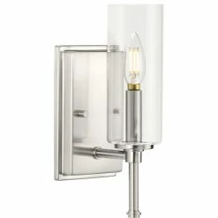 Progress Lighting Elara Collection 4-3/4, 1-Light Brushed Nickel Clear Glass Bath Vanity Light -home bar shop d4911992020ff620 9470 w800 h800 b1 p0