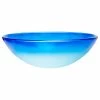 Eden Bath - Vessel Sinks Blue Cloud Frosted Round Glass Vessel Sink For Bathroom, 16.375 Inch