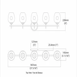 Dainolite Ltd. 5 Light Halogen Vanity, Polished Chrome/Clear Glass -home bar shop d501ee7a014e1d67 6753 w800 h800 b0 p0