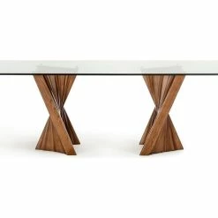 Vig Furniture Inc. Modrest Corbin Modern Walnut And Glass Dining Table -home bar shop d521ad030b0473e1 5383 w800 h800 b0 p0