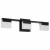 EGLO USA 3-Light, 22W LED Bath/Vanity Light, Matte Black/Frosted Glass