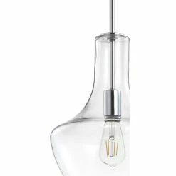 JONATHAN Y Watts 10.5" Glass, Metal LED Pendant, Chrome/Clear, Width: 10.5" -home bar shop d631fa850f7630f6 1395 w800 h800 b1 p0