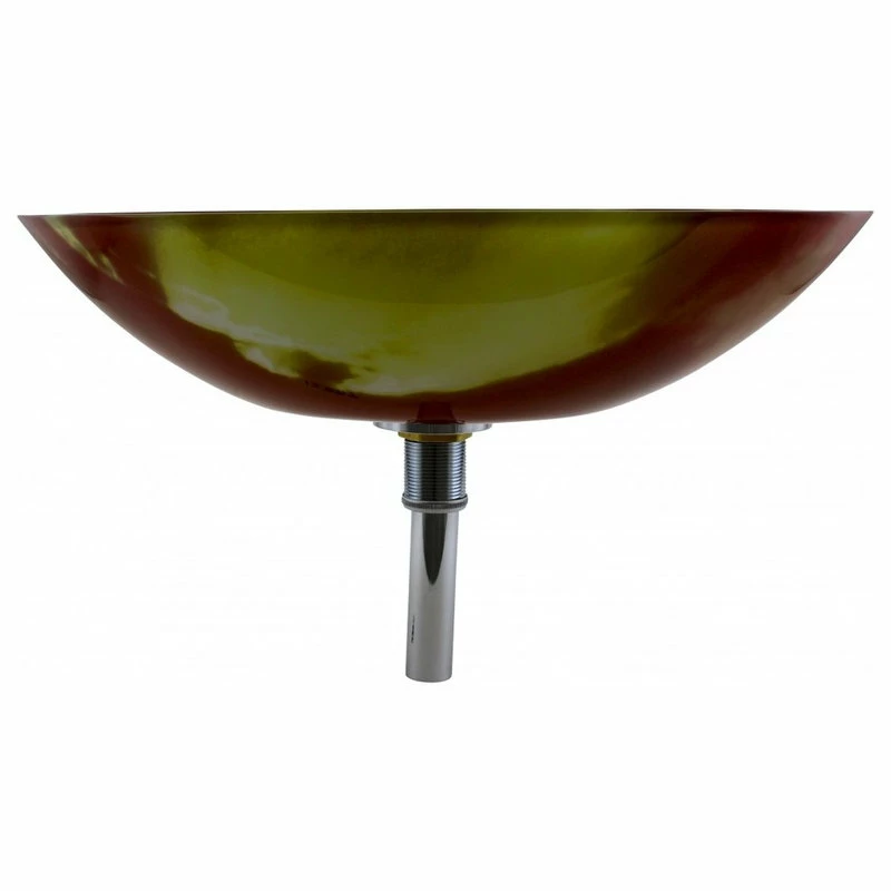 Renovators Supply Manufacturing Countertop Vessel Sink Sunset Orange Tempered Glass Oval Bowl Sink With Drain 3 Renovators Supply Manufacturing Countertop Vessel Sink Sunset Orange Tempered Glass Oval Bowl Sink With Drain - Image 3