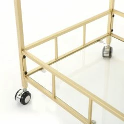 GDFStudio GDF Studio Amaya Industrial Iron And Glass Bar Cart, Gold -home bar shop d761fa2801baafb4 1955 w800 h800 b0 p0