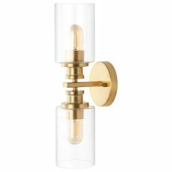 JONATHAN Y Jules Edison 16.5" 2-Light Seeded Glass LED Vanity, Brass Gold 18 JONATHAN Y Jules Edison 16.5" 2-Light Seeded Glass LED Vanity, Brass Gold -home bar shop d921dadd014cadb0 9290 w800 h800 b1 p0