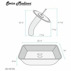 Swiss Madison Cascade Rectangular Glass Vessel Sink With Faucet, Ocean Blue 25 Swiss Madison Cascade Rectangular Glass Vessel Sink With Faucet, Ocean Blue -home bar shop d9a13c7f00a55da0 7455 w800 h800 b1 p0