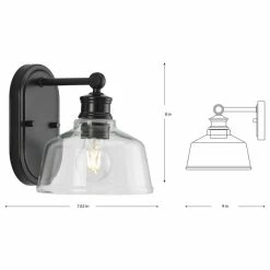 Progress Lighting Singleton 1-Light 7.62" Matte Black Farmhouse Vanity Light, Clear Glass Shade 19 Progress Lighting Singleton 1-Light 7.62" Matte Black Farmhouse Vanity Light, Clear Glass Shade -home bar shop d9b1de3c03754933 1111 w800 h800 b1 p0