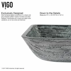 VIGO Rectangular Titanium Glass Vessel Bathroom Sink Set With Niko Vessel Faucet -home bar shop d9c152b90e9ed920 2906 w800 h800 b1 p0